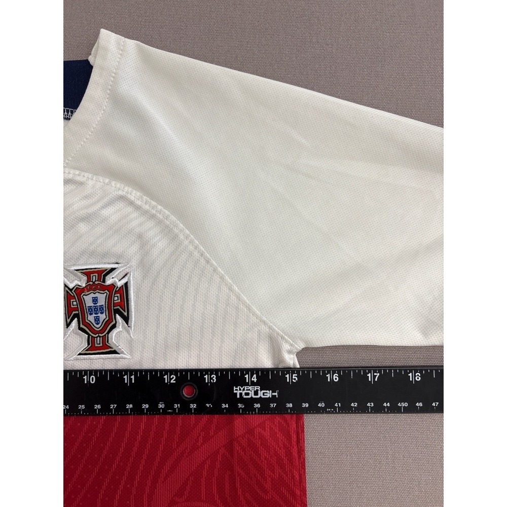 Portugal Ronaldo 7 Youth Soccer Jersey White Red Green Kids Size 24 Away Kit - Picture 5 of 8